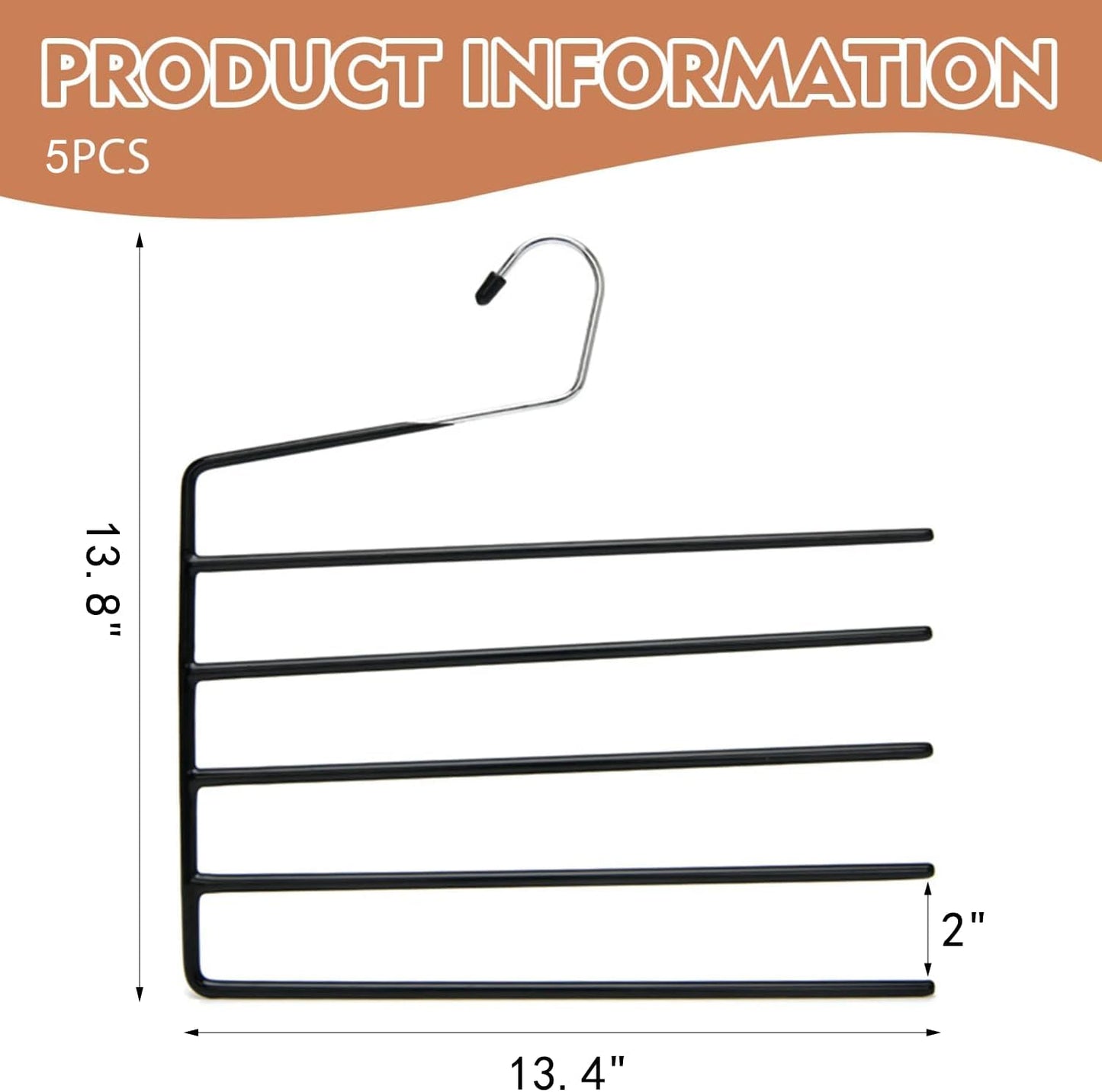 5 Pack 5-Tier Garden Flag Hangers, Garden Flag Storage Heavy Duty Multi Layers Space Saving, Organizer Holder, Non-Slip Open-Ended Design for Garden Flags, Pants, Jeans, Ties & More