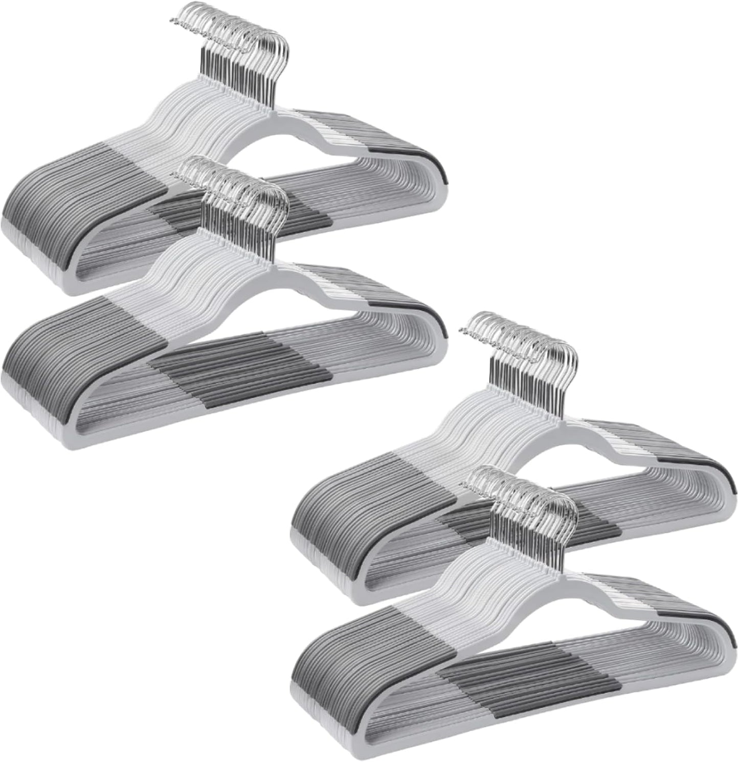 SONGMICS Clothes Hangers, Pack of 50 Plastic Coat Hangers, Space-Saving, Light Gray and Dark Gray UCRF50G