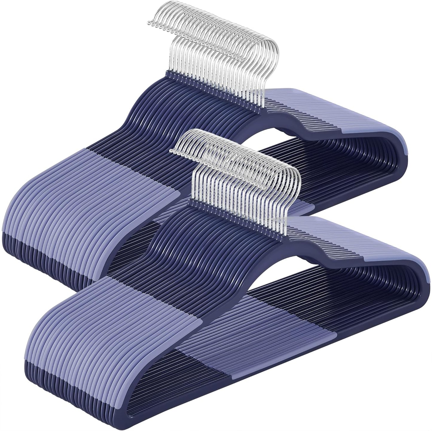 SONGMICS Clothes Hangers, Pack of 50 Plastic Coat Hangers, Space-Saving, Light Gray and Dark Gray UCRF50G