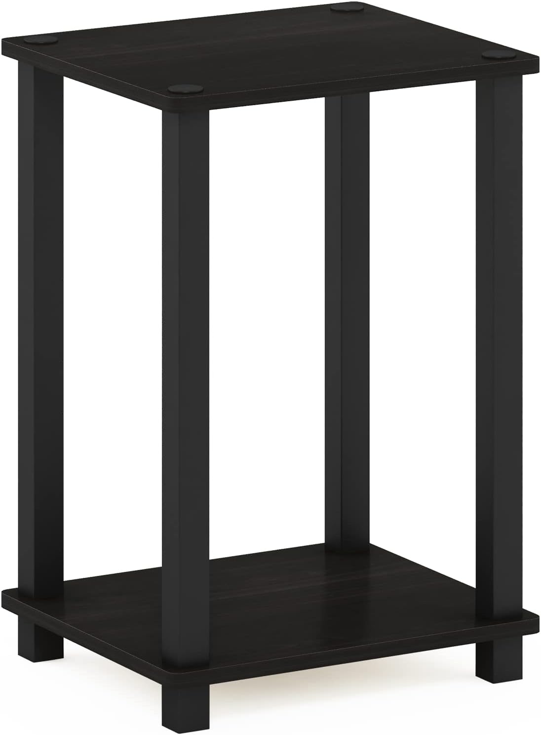 Furinno Just 3-Tier Turn-N-Tube Open Storage Nightstand, 1-Pack, Plastic Poles, Americano/Black
