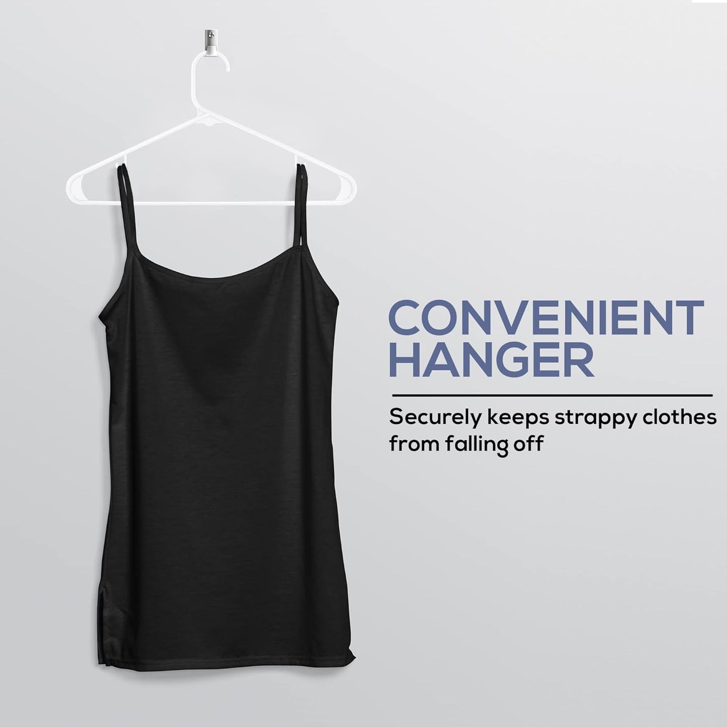 Utopia Home Plastic Hangers 50 Pack - Clothes Hanger with Hooks - Durable & Space Saving (White)