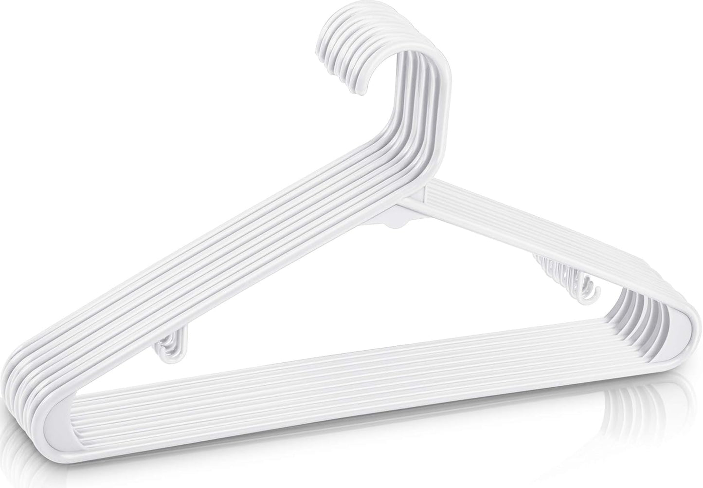 Utopia Home Plastic Hangers 50 Pack - Clothes Hanger with Hooks - Durable & Space Saving (White)