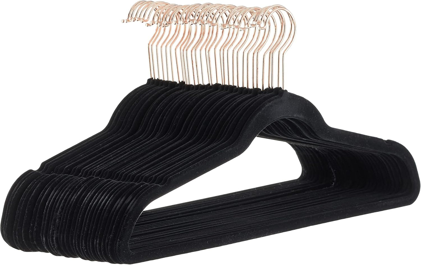 Amazon Basics Slim, Velvet, Non-Slip, Space-Saving Suit Clothes Hangers, Pack of 100, Ivory/Beige