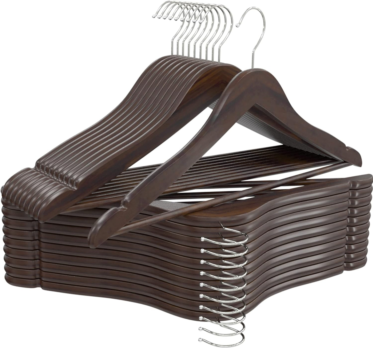 Utopia Home Premium Wooden Hangers 30 Pack - Durable & Slim Coat Hanger - Suit Hanger with 360-Degree Rotatable Hook - Wood Hangers with Shoulder Grooves (Natural Color)
