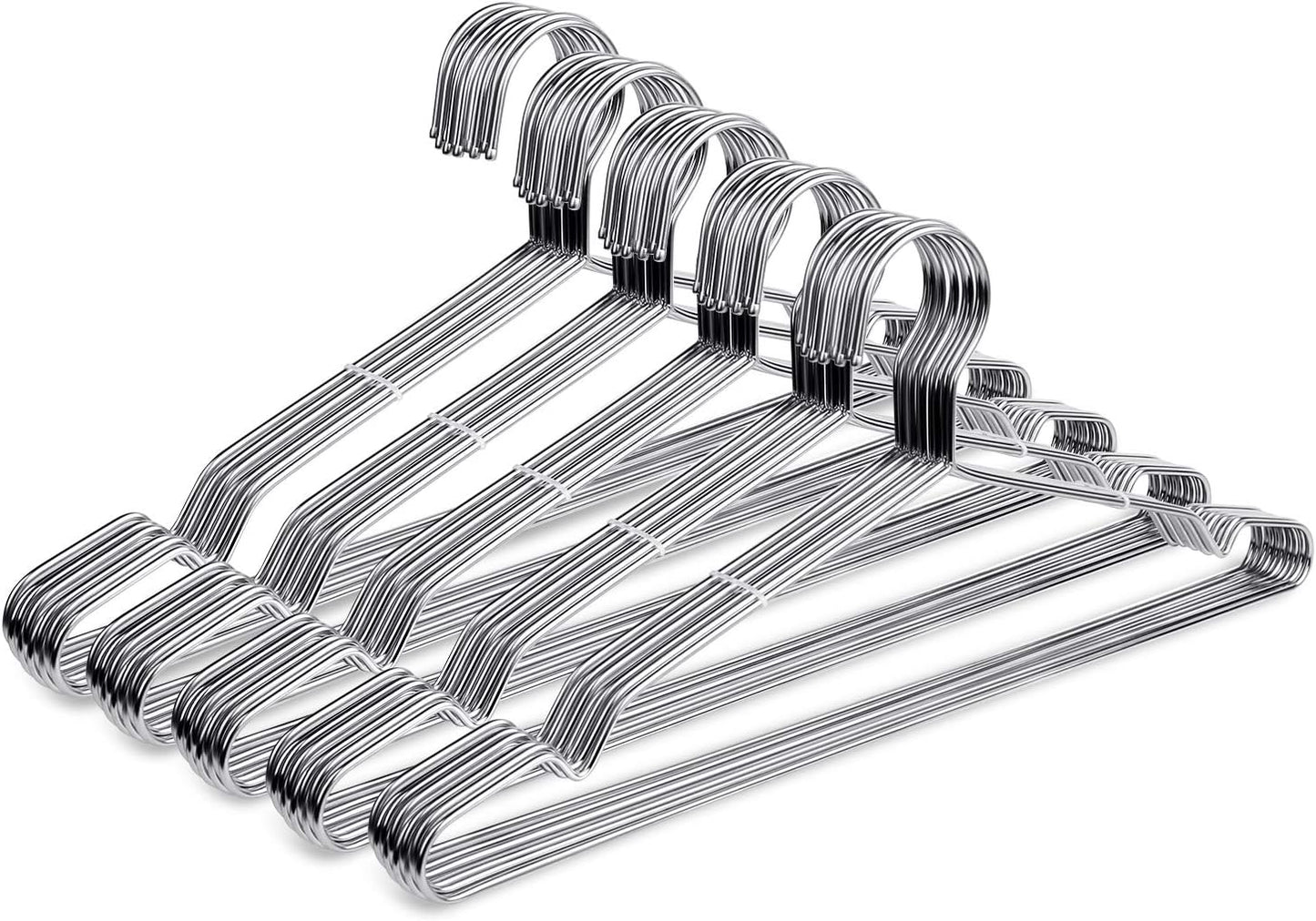 Fayleeko Wire Coat Hangers 40 Pack Strong Heavy Duty Stainless Steel Metal Ultra Thin Space Saving Clothes Hangers 16.5 Inch