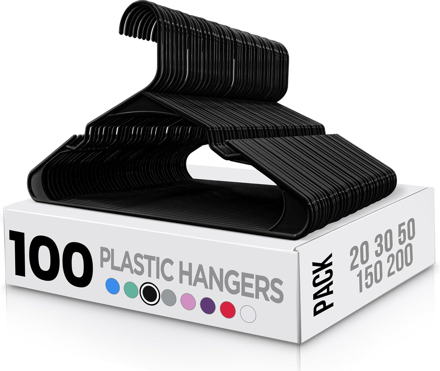 Utopia Home - Plastic Hangers 50 Pack - Space Saving Clothes Hanger - Durable and Strong Closet Organizers and Storage Makes It Ideal Apartment or Dorm Room Essentials for Girls or Guys (White)