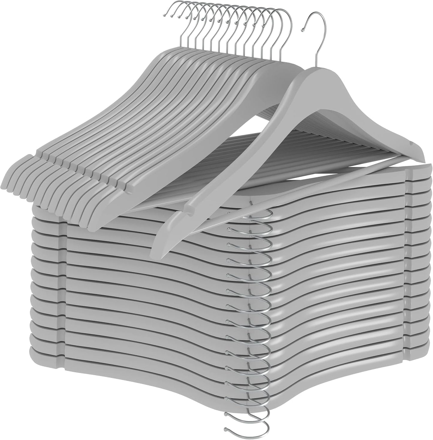 Utopia Home Premium Wooden Hangers 30 Pack - Durable & Slim Coat Hanger - Suit Hanger with 360-Degree Rotatable Hook - Wood Hangers with Shoulder Grooves (Natural Color)