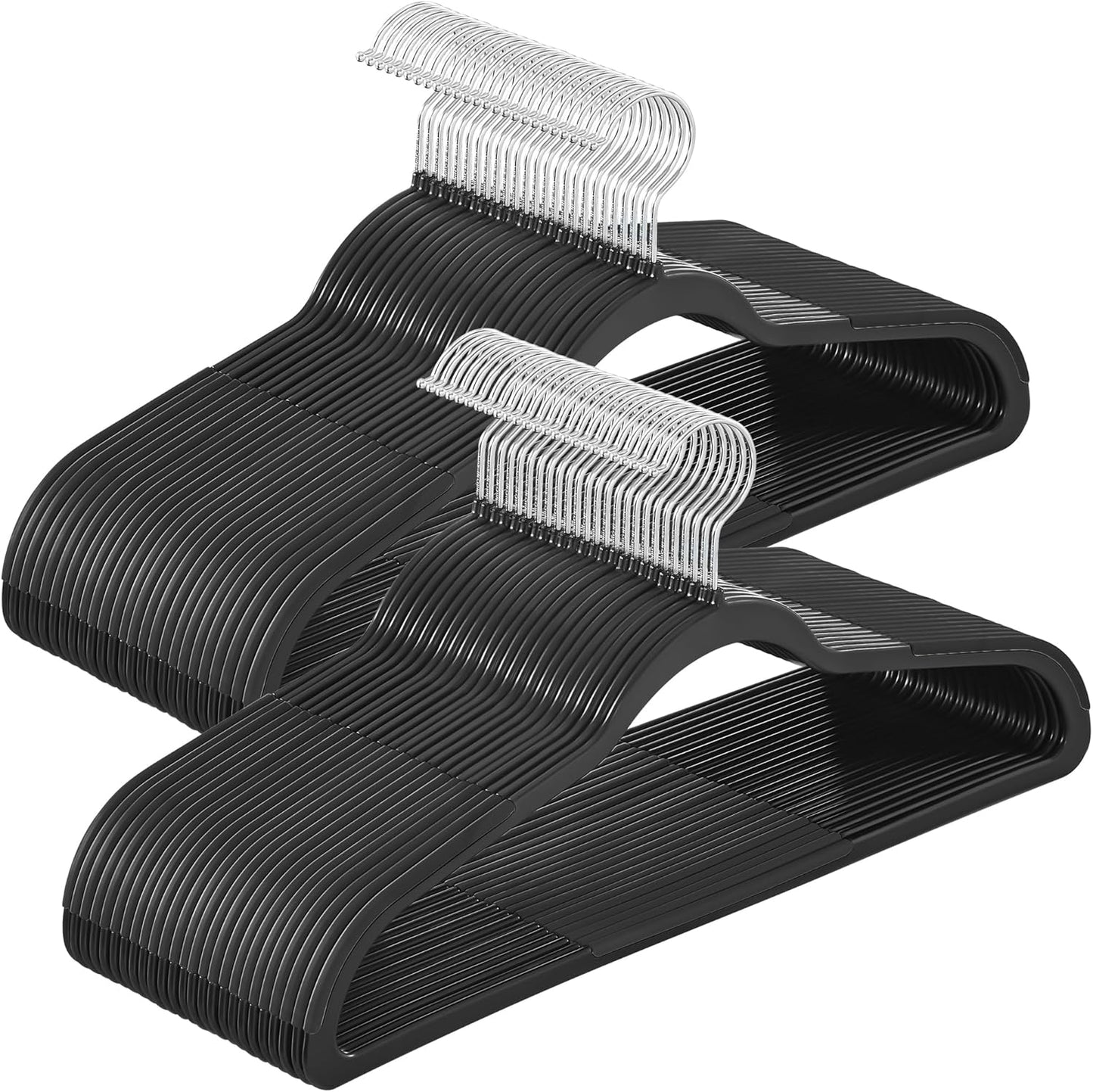 SONGMICS Clothes Hangers, Pack of 50 Plastic Coat Hangers, Space-Saving, Light Gray and Dark Gray UCRF50G