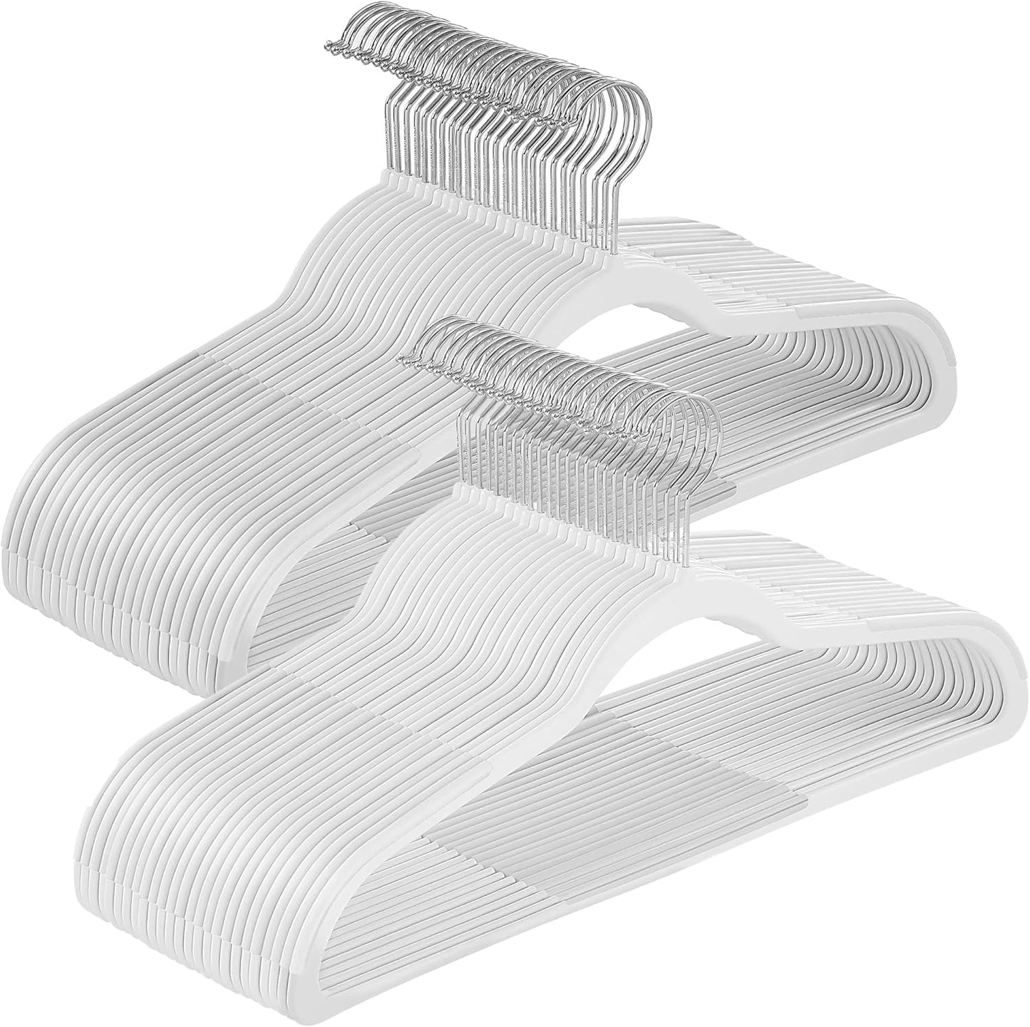 SONGMICS Clothes Hangers, Pack of 50 Plastic Coat Hangers, Space-Saving, Light Gray and Dark Gray UCRF50G